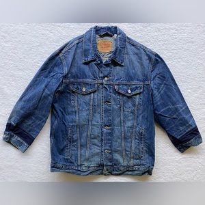 Levis Denim Trucker Jean Jacket Mens XXL Blue Red Tab